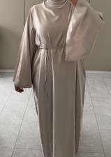 Satin Kleid Beige