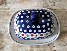 Bunzlauer Keramik Butterglocke Nr.85 H:9L:20cm Boleslawiec Hand Made in Polen