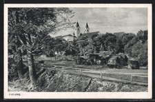 Freising, Ortspartie mit Holzstapeln, Ansichtskarte 1944 