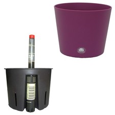 Set 3 teilig für Hydrokultur Blumentopf Flori Ø 16 lila + Kulturtopf + Wassersta