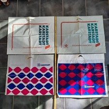 alte KARSTADT Plastiktüte Einkaufstüten Tragetaschen groß ab ca. 1970er Jahre
