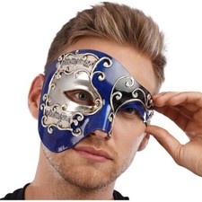  Venezianisch blau Halbmaske
