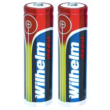 2 x Lithium Ionen Akku Wilhelm 3,7 V 800 mAh Typ 14500 Li Ion AA