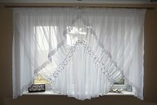 Fertiggardine aus Voile SET Schöne Gardine AG12 Modern Fenstergardine Weiß 