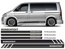 Seitenstreifen Aufkleber Set WUNSCHTEXT passend für VW T6, T6.1, T5, T4 #L-W