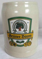 Bierkrug 0,5L Ton Grüner Baum