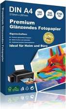 Fotopapier A4 180 g/m2 Glänzend für Canon/Epson/HP Tintenstrahldrucker Inkjet