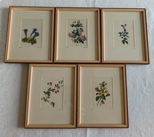 5 wunderschöne kleine Bilder , original Seidendruck, 50er/60er Jahre