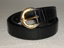 Damen Gürtel in Kroko Optik Echtleder Gold Silberschnalle Gr. 85