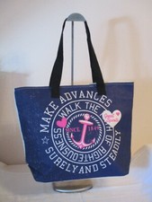 Badetasche Sporttasche Shopper Blau dunkel Reißverschluss Stabil  Groß 2 Henkel 