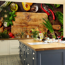 VLIES FOTOTAPETE Tapete Wandbilder XXL Esszimmer Gemüse Heilkräuter BRETT 3386