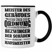 Trendation - Hausmeister Tasse Geschenk Lustiger Spruch Geschenkidee für Hausmei