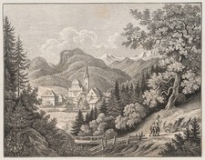 Ansicht von Bad Ischl, um 1855, HSt. Romantik Stadtbilder Unbekannt (19.Jhd)