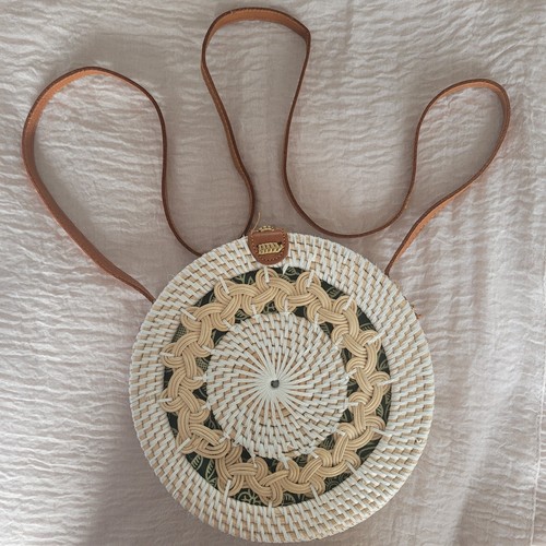 Runde geflochtene tasche mit - geflochtene,