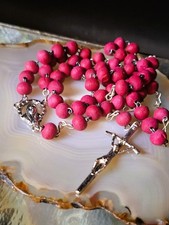 Rosenkranz Holz rote Perlen