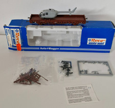 Roco  1910 Auto+Waggon Flachwagen mit Ladung Hubschrauber Bo 105 DB ,Spur H0 OVP