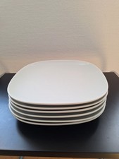IKEA 365 Susan Pryke 6 Speiseteller quadratisch, rein weiß 25 x25 cm 