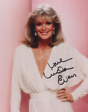 LINDA EVANS Original Autogramm signiertes 20x25 Großfoto Portrait Denver Clan