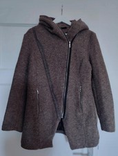 Wollmantel Damen Gr. M/L Beige Khaki Jacke Mantel Schurwolle Neuwertig