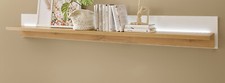 Wandboard Regal weiß matt Eiche Wandregal inkl. LED Bücherregal 201 cm Bellport
