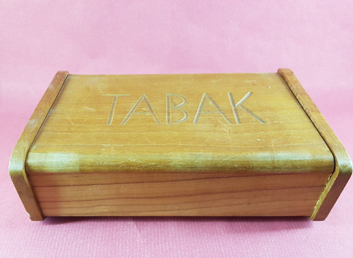 Alte tabakdose aus holz - tabakdose,
