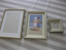 Bilderrahmen 3 x Holz Kunststoff Rahmen 19x13,5-17x12,5-8x8 cm Glas Konvolut