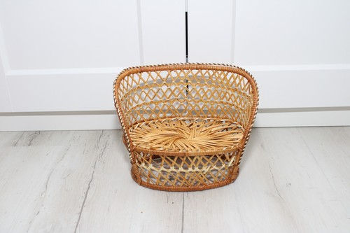 Vintage rattan puppenssel - vintage,