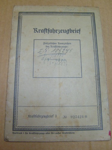 Kfz brief kraftfahrzeugbrief - brief,