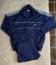 Vintage Adidas Trainingsanzug Steghose D10 XL Navy Weiß Retro Oldschool 80s 90s