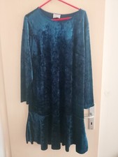 Dunkelblaues Samtkleid, Pannesamt Größe 46