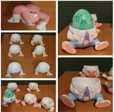 Witzige Eierbecher mit Beinen, Bone China Porzellan, 6 Stk, Neuwertiger Zustand