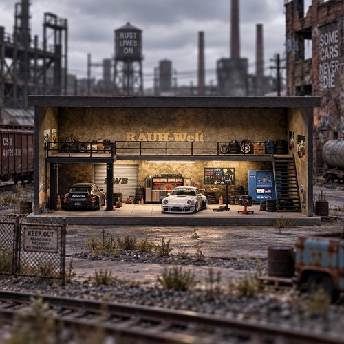 Diorama garagemodell led - garagemodell,