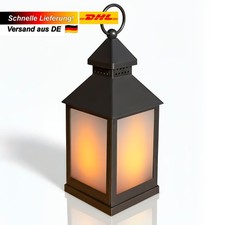 LED Laterne mit Flammeneffekt Deko Windlicht Gartenleuchte Flackerlicht Outdoor