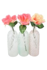 3er Set Vasen Glas Flaschenform Transparent Elegant Skandinavisch Vintage Deko