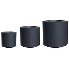 Blumentopf Blumenkübel mit Einsatz Heos, Anthrazit Kunststoff 30 / 40 / 47 cm