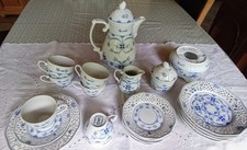 Kaffeeservice Strohblume, Schumann Arzberg Durchbruchporzellan, ECHT COBALT