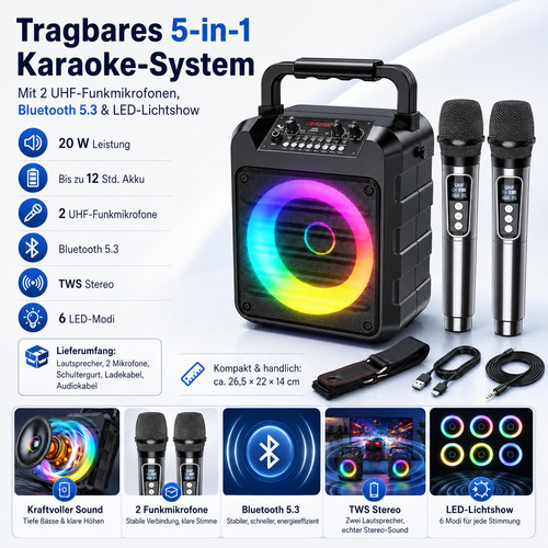 Karaoke maschine bluetooth 3 - bluetooth, 5.3
