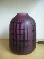 Ikea Vintage Koppar Tischlampe Vasenlampe  Glas plaume lila 22 cm Leuchtmittel