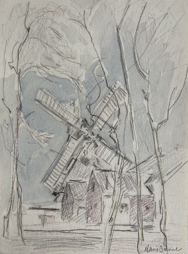 Norddeutsche windmühle hinter - windmühle,