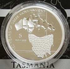 Australien 5 Dollars 2006 Bundesstaaten 150 Jahre Tasmania Silber