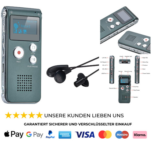 Digitales diktiergerät 8gb - digitales,