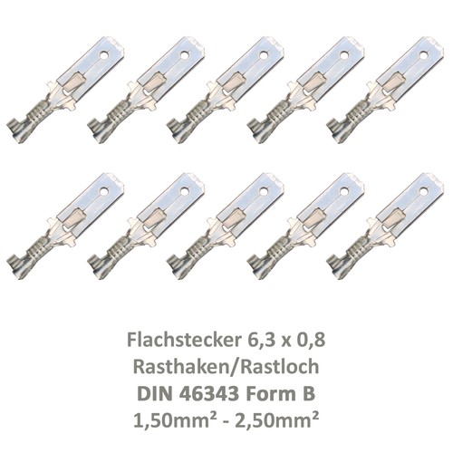 Flachstecker 3x0 8 - 10,