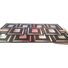 11 Platz - Sets, Designer Tair Mercier aus 1989, 40cm x 40cm, Schwarz-Silber