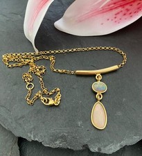 Collièr / Halskette / Erbsen-Kette 750 Gelbgold  mit 2 Opalen