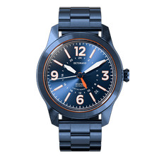 DETOMASO AVIATORE AUTOMATIC GMT Blau Orange - Edelstahlarmband Blau