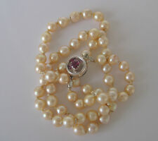 Pearl Chain ♦️ aus 585 Gold Collier mit Perlen Perle Perlenkette Topas ♦️ 5790