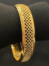 Schön Dubai Handgefertigte 14,25 MM Armreif Armband In Gestempelt 22K Gelbgold