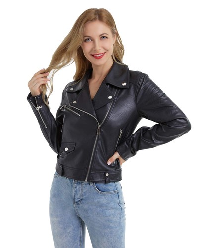 Short faux leather jacket - short,