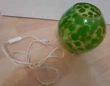 1990er Ikea KNUBBIG Tischlampe Tischleuchte 25cm Kugel Glas klar mit Grünen