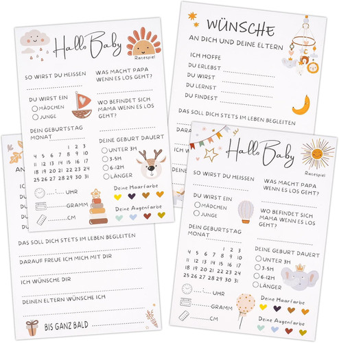 Babyparty spiele karten 20 - -,